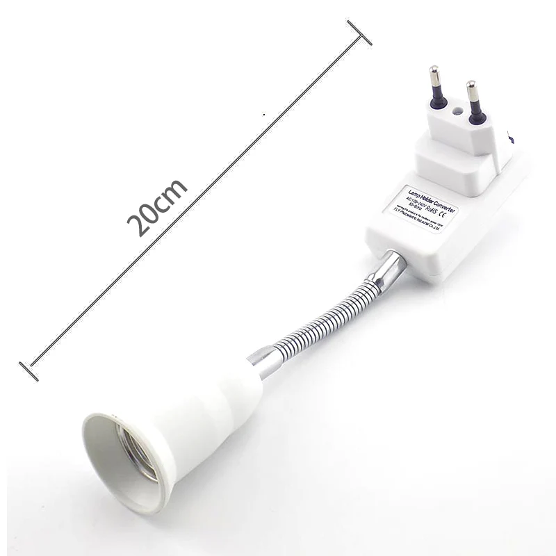 

AC 110-220V E27 Lamp Bulb Adapter Flexible Light Bases Holder Flexible Converter On/Off Switch Adapter Socket 20CM EU/US Plug