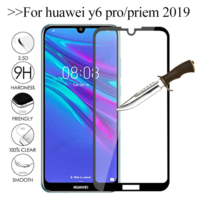 Закаленное стекло для Huawei Y6 2019 Защитное экрана pro с защитой от солнца и prime Y6Pro