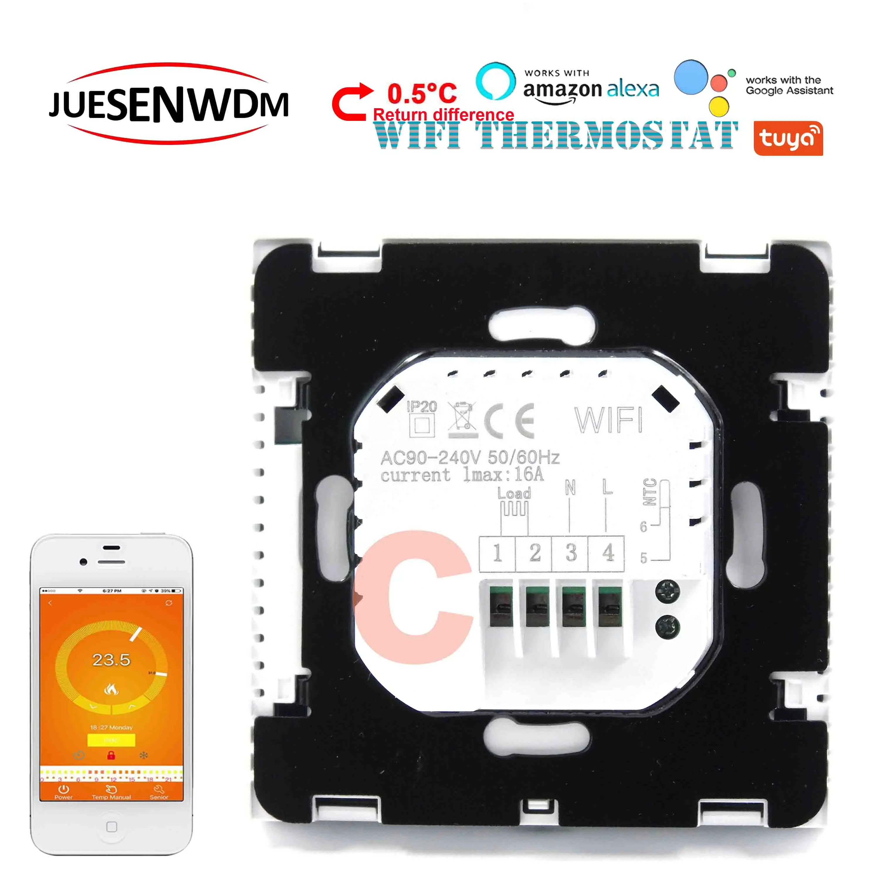 ЕС 0 5 ℃ обратная разница программируемый контроллер температуры wifi термостат