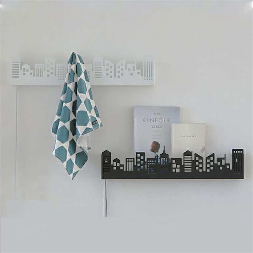 Современный настенный светильник белый черный железный для учебы гостиной