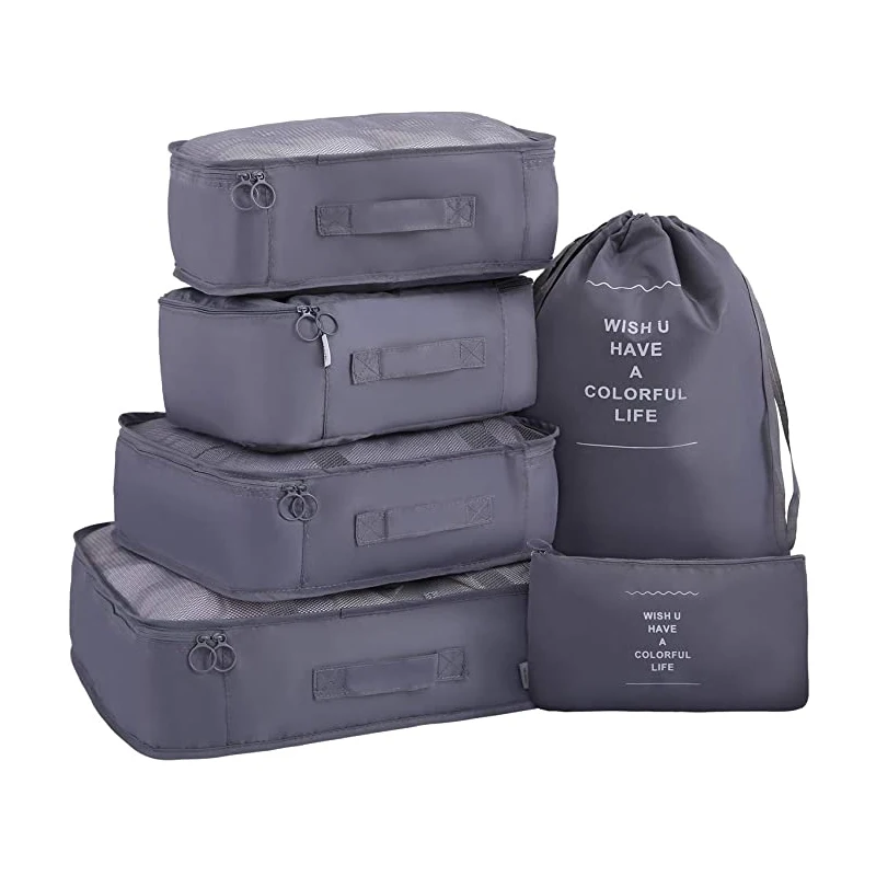 

Набор дорожных сумок для хранения, 6 шт., вместительные органайзеры для одежды, чехлы для одежды