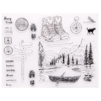 mountain forest transparent clear silicone stamp seal diy scrapbook rubber stencil coloring diary decor office school supplies