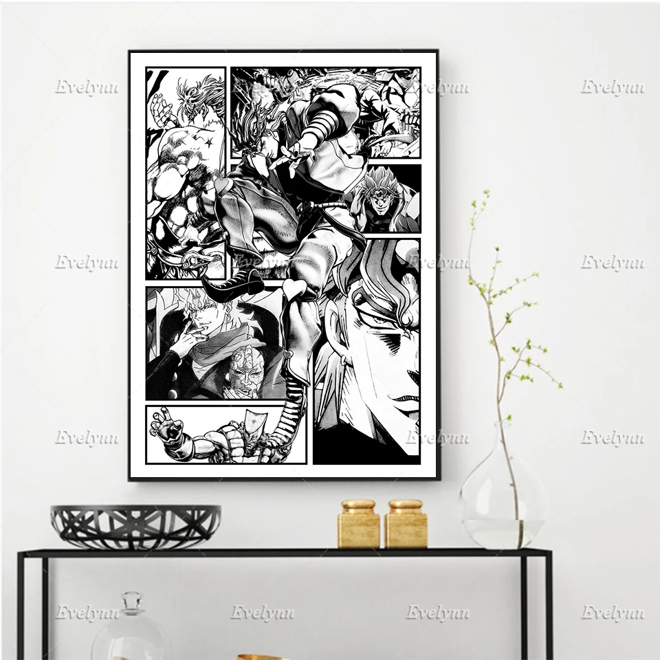 

Anime Poster JoJo Manga Style Cartoon Painting Poster And Print On Canvas Wall Art Picture Living Room Home Decor Floating Frame