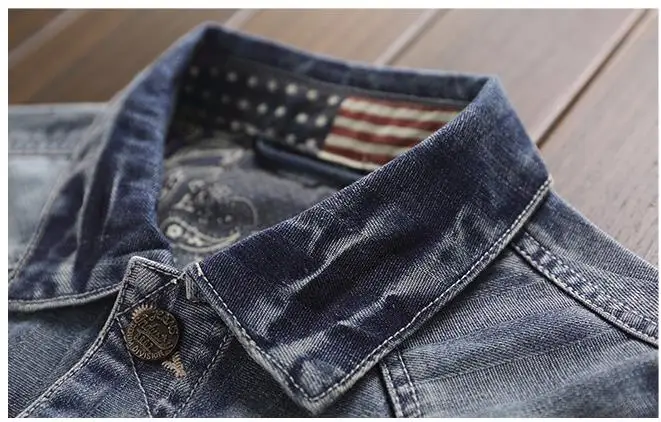 Men Slim Vintage Style Biker Motorcycle Denim Vest Multi Pocket Single Breasted Turn Down Collar High Quality | Мужская одежда