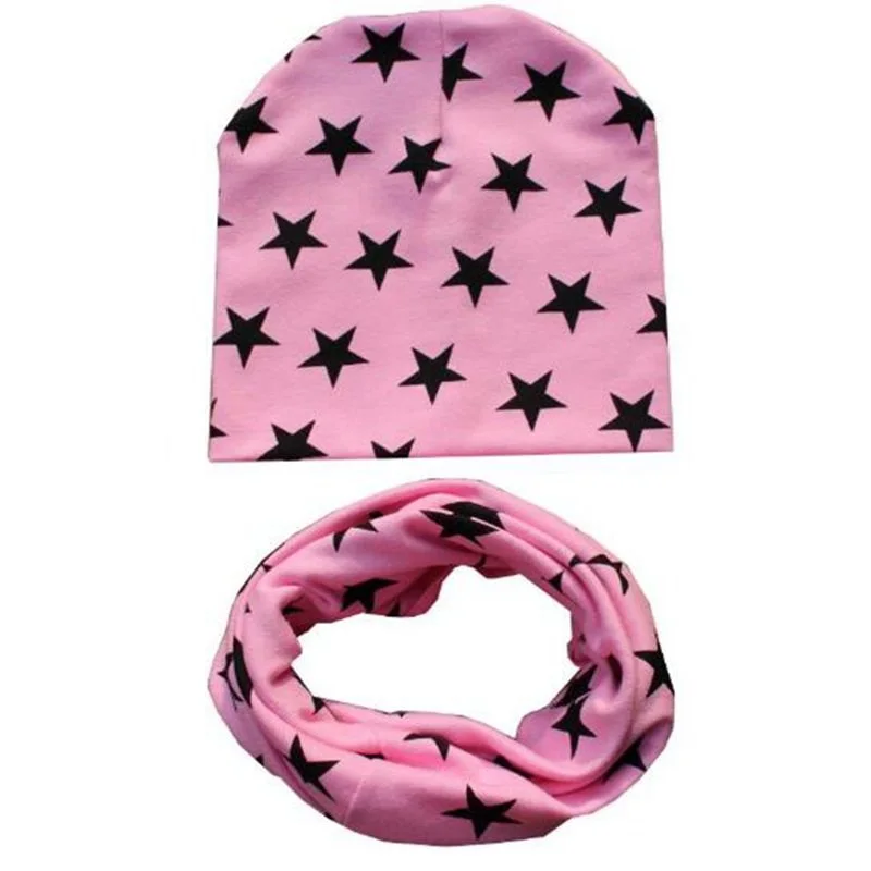 pink style 2 2 шт./компл. Демисезонный; шапка и шарф для малышей однотонные кепки для мальчиков и девочек, хлопок, вязаная детская Шапка-бини шарфы - Цвет: pink style 2