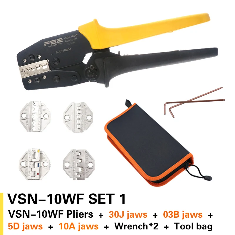 VSN-10WF SET 1 FSE HSC8 6-4 6-6 обжимной инструмент обжим kablo kesici плоскогубцы Кабельные инструменты обжимные плоскогубцы кусачки crimpador мини плоскогубцы - Цвет: VSN-10WF SET 1