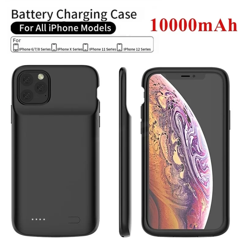 Для iPhone 5 SE 5S 6 7 8 6S Plus Чехлы для зарядки аккумулятора 12 mini 11 Pro Max X XS MAX XR чехол