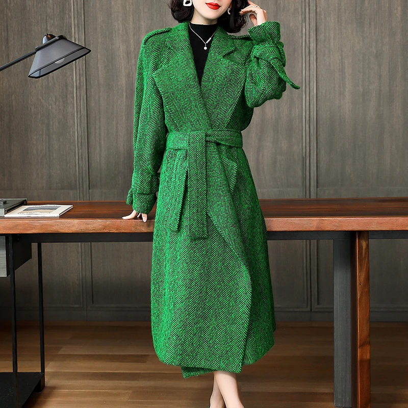 Женское пальто из натурального меха шерстяная куртка на весну и осень женская