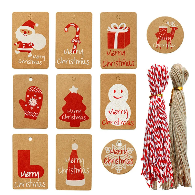 

Christmas Tag Set Hot Kraft Paper Christmas Decoration Tag Christmas Tree Party Ornaments Decoration Card