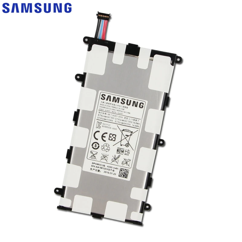 Сменный аккумулятор samsung SP4960C3B для Galaxy Tab 7,0 Plus P6200 P6210 P3110 P3100 GenuineTablet аккумулятор 4000 мАч