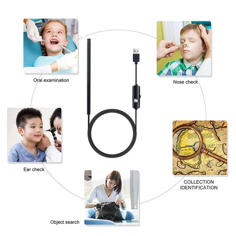 

Ear Cleaning Endoscope WiFi Borescope Inspection Ear Wax Remover Tool HD Waterproof Camera M2