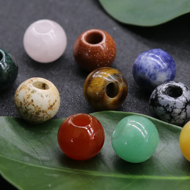 

1PC Fashion Natural Stone Crystal agate jade Beads Big Hole Good Quality DIY Jewelry Accessories