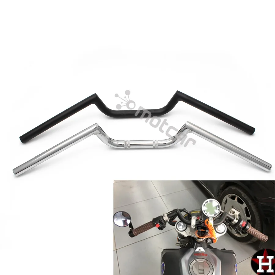 Универсальный руль Chopper Cafe Racer Cruiser Bobber Tracker, хромированный руль для мотоцикла 7/" 22 мм, руль с высокой посадкой
