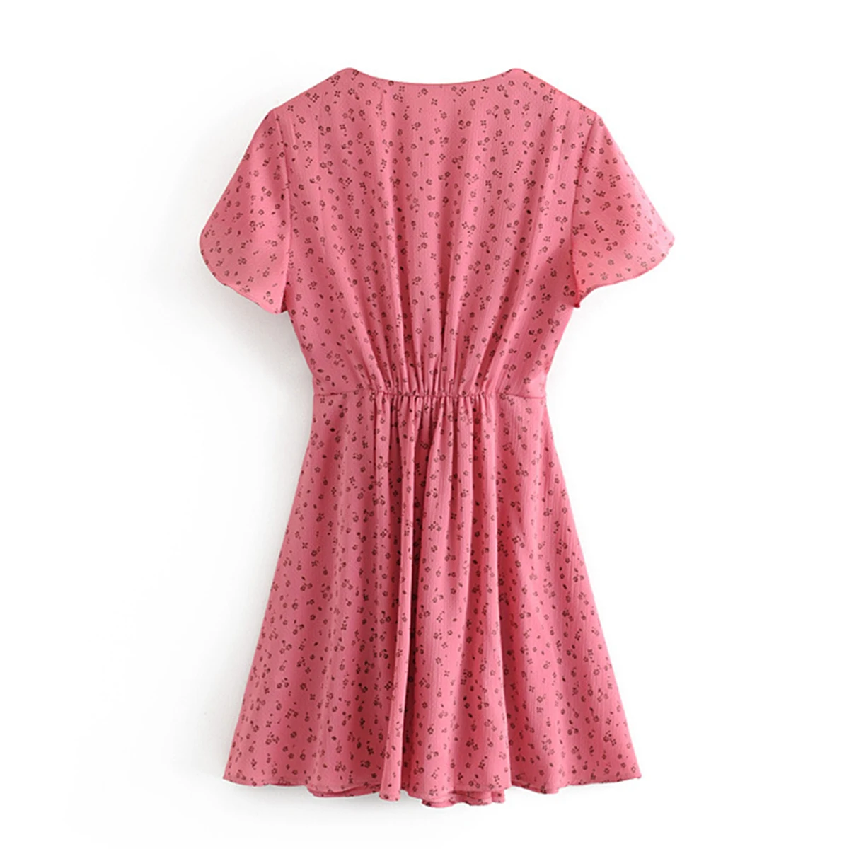Retro Floral Print Dress 2019 Short Sleeve V-Neck Dresses Women Clothing Boho Chic Beach Vestidos | Женская одежда