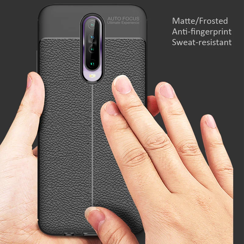 KEYSION противоударный чехол для Xiaomi Redmi K30 силиконовый Ltchi кожаный телефона с
