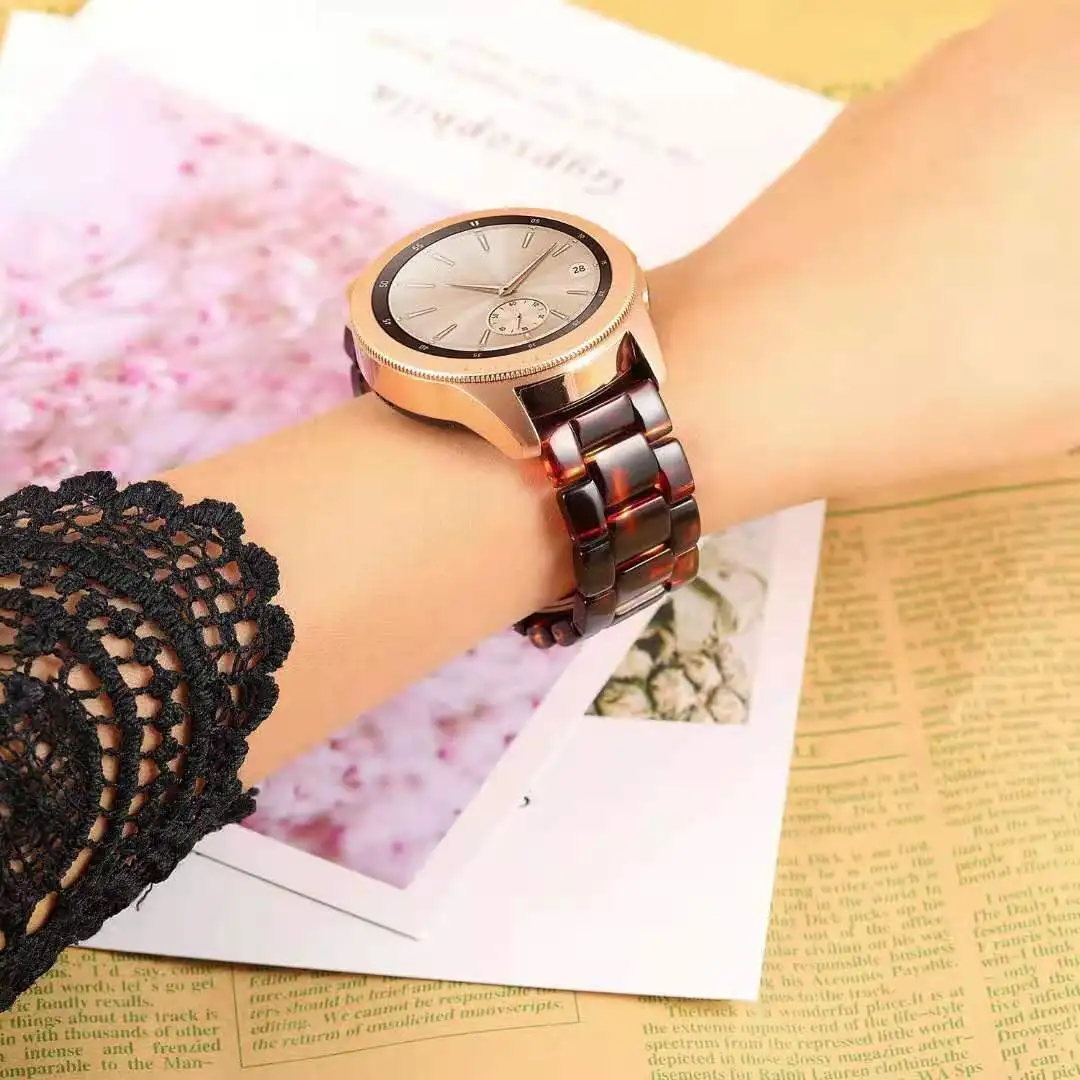 Resin Strap 20mm 22mm for Samsung galaxy watch Active 2 40mm 44mm Watchband Gear S3 band replacement bracelet for huawei gt2 e