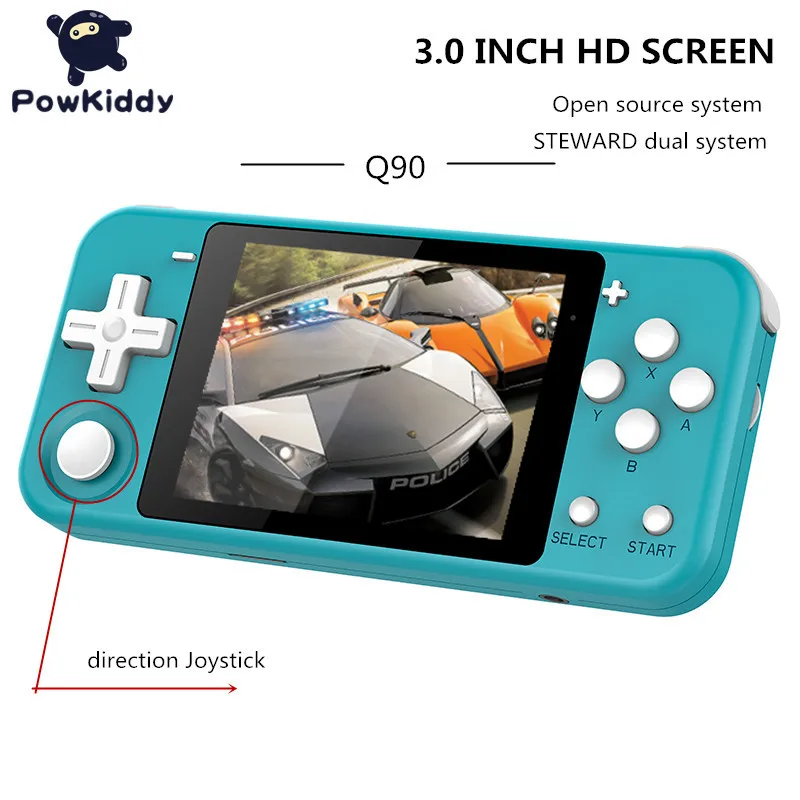 Powkiddy Q90 видео игровая консоль с открытым исходным кодом двухъядерный 16 Гб rom 64 бит