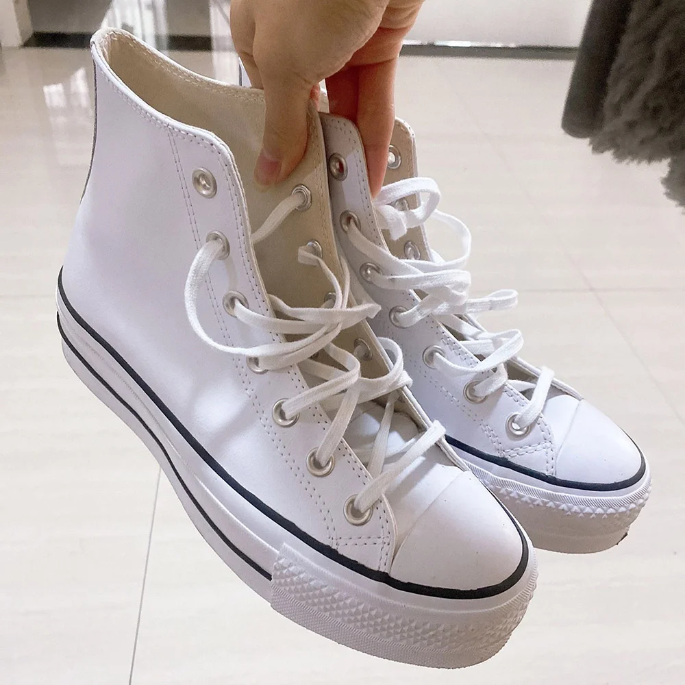 Кеды женские высокие кожаные холщовые кроссовки на массивной вулканизированной