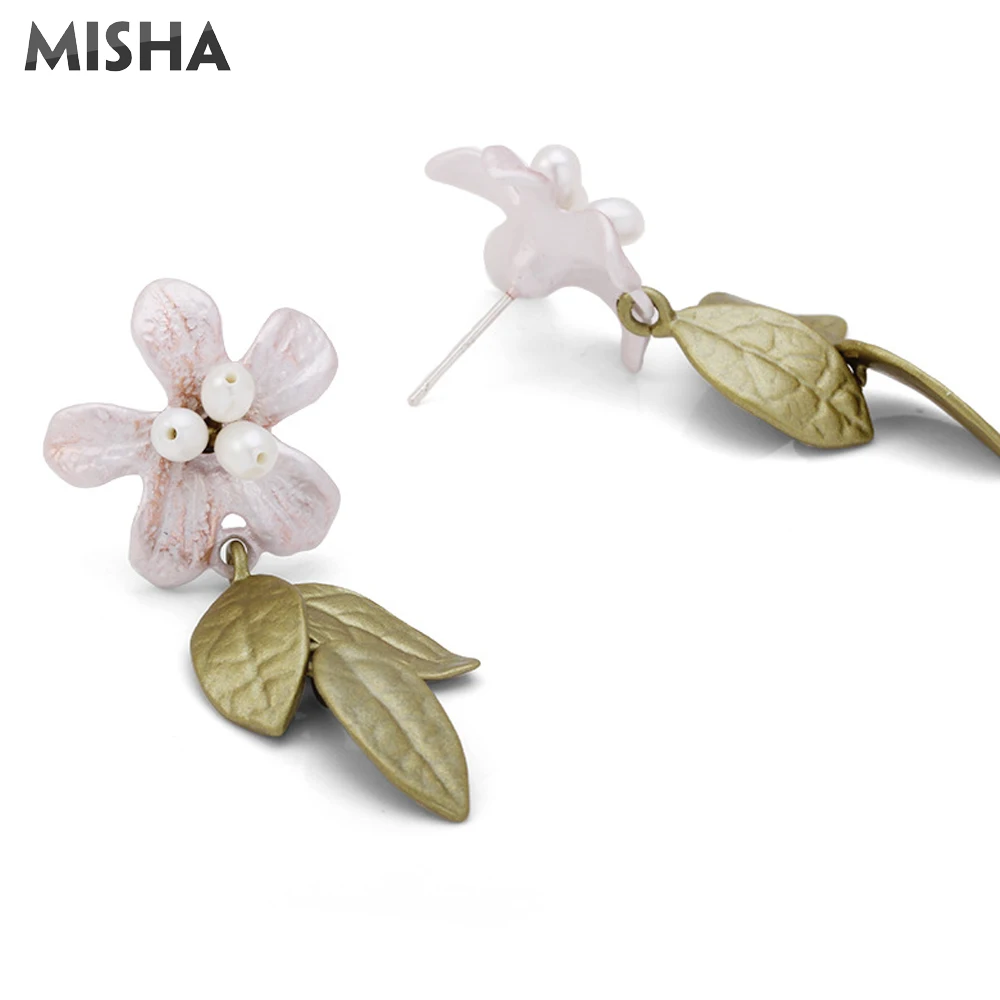 Женские серьги гвоздики с эмалью и глазурью MISHA модные ручной работы натуральным