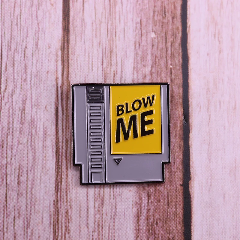 Blow Me Enamel Pin vintage style harmonium Brooch Retro Game Themed Cartridge Accessorry | Brooches