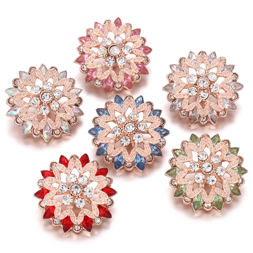 6 шт./лот новейшие ювелирные изделия с застежкой розовое золото горный хрусталь