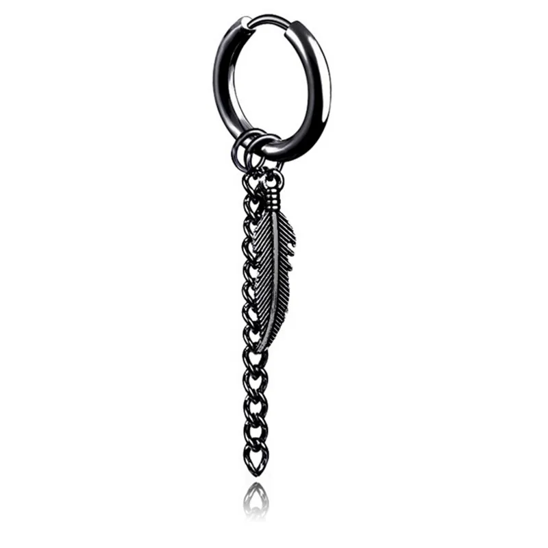 1 шт. черные белые покрытые мужские серьги-цепочки с кисточками ювелирный
