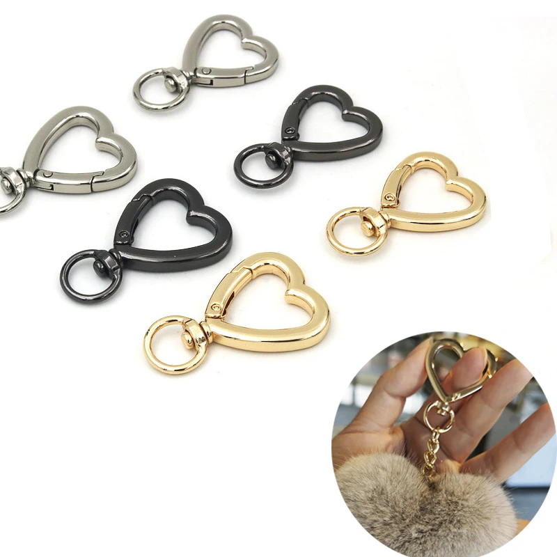 5 шт сердце Пружинные ворота кольца Openable брелок кожаный ремень для сумки собачья
