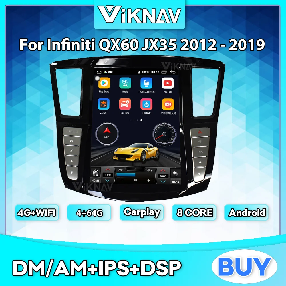 

Автомобильный радиоприемник на Android, 12,1 дюйма, для Infiniti QX60 JX35 2012- 2019, DVD, мультимедийная магнитола с экраном, проигрывателем, GPS-навигацией, 2din