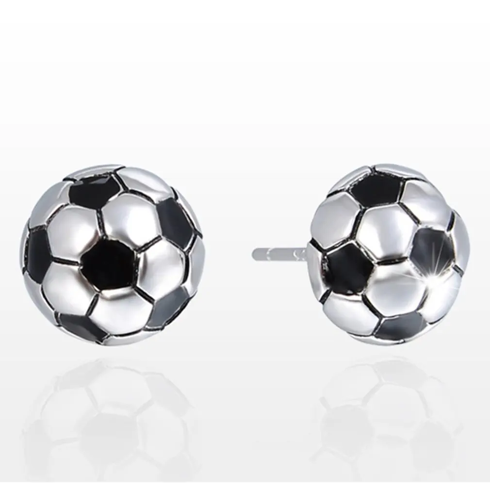 Уникальные серьги Футбол Симпатичные серьги-гвоздики для женщин Дамская мода