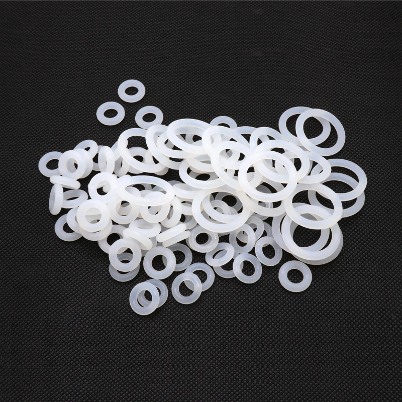 

50pcs VMQ O Ring Seal Gasket Thickness CS 2.4mm OD 8~30mm Silicone Rubber Insulated Waterproof Washer Round Shape White Nontoxi