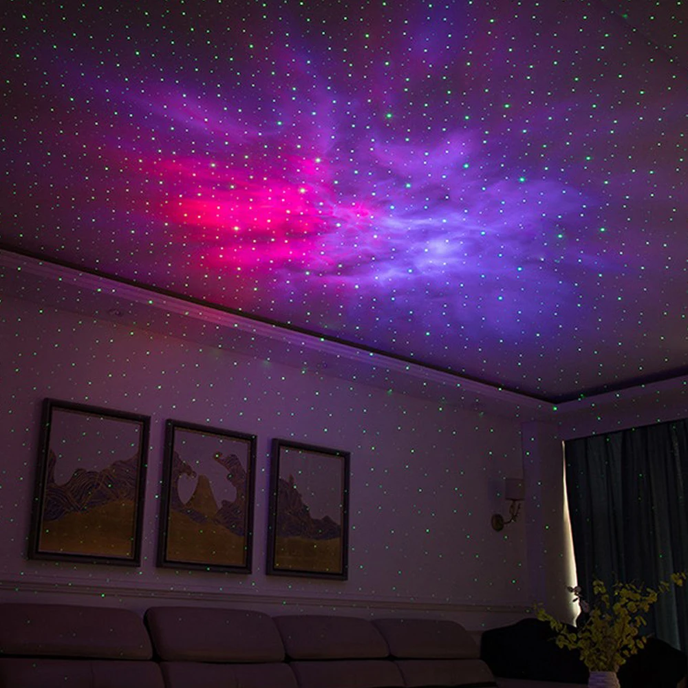 

Night Light Led Colorful Laser Galaxy Starry Sky Projector Rotating Water Waving Nebula Cloud Lamp Atmospher Bedroom Beside Lamp