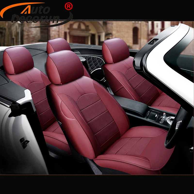 AutoDecorun перфорированные кожаные чехлы для сидений искусственная воловья кожа