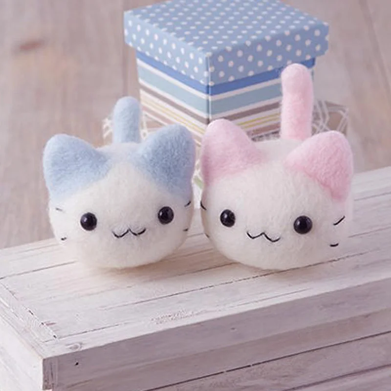 Cute Kitty Wool Felt Craft DIY Non Finished Poked Set Handcraft Kit for Needle Material Pack | Дом и сад