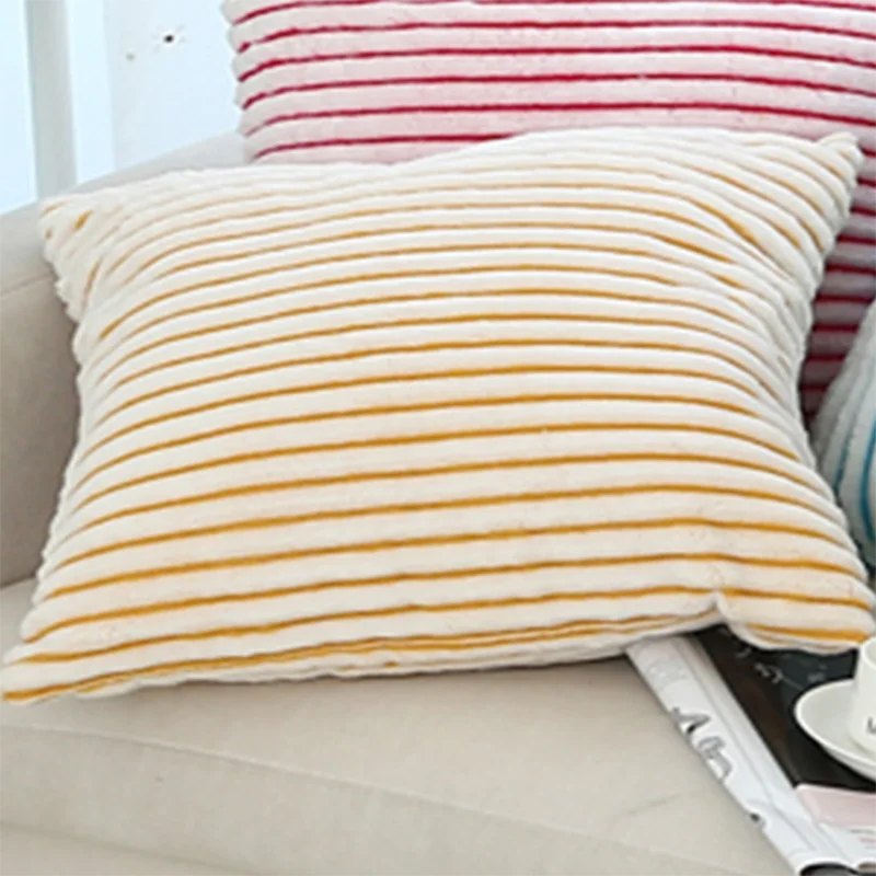 

Nordic flannel pillowcase 45*45cm nap car office cushion cover bedside pillowcase plain pillowcase