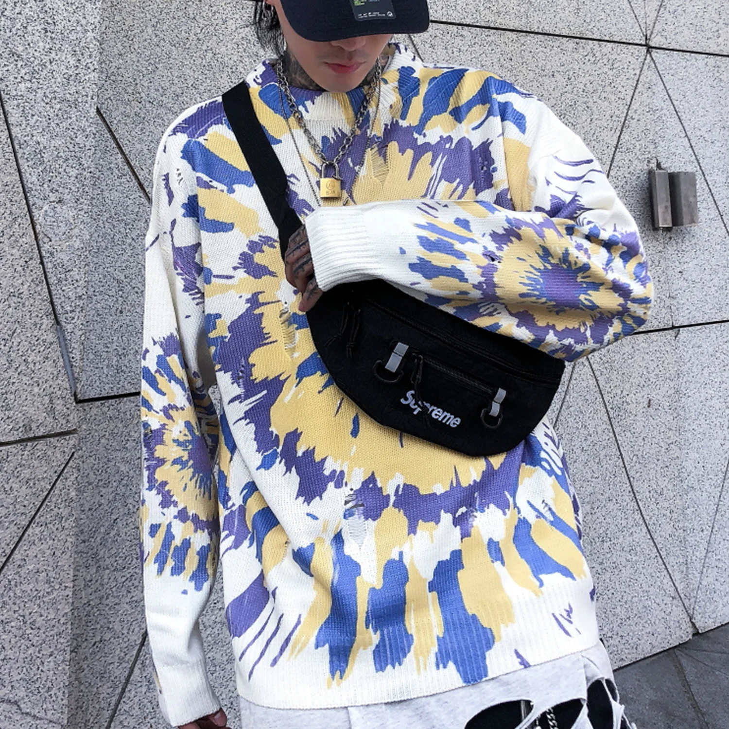 Aelfric Eden цветная трикотажная одежда мужские свитера Harajuku хип хоп 2019 модные