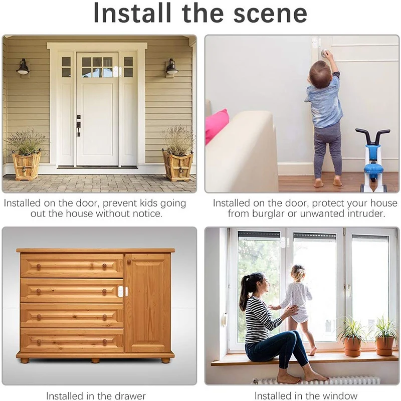 10 шт. беспроводной охранной сигнализации двери окна магнитный датчик системы