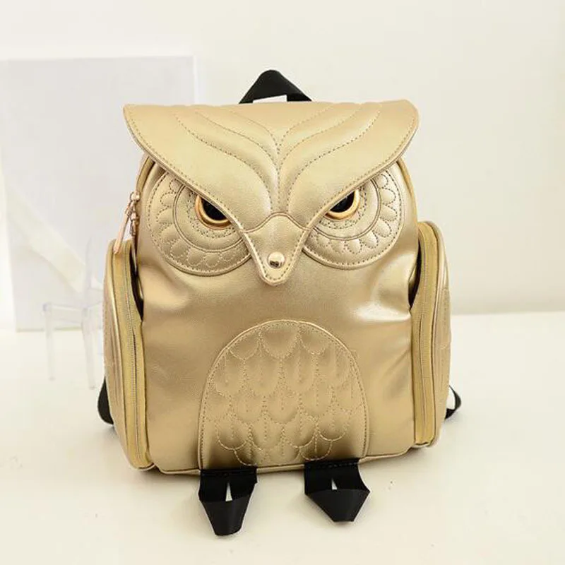 LADSOUL Fashion Personality Embossed Owl Backpack New Lady Cartoon Animal College Style Stitching | Багаж и сумки