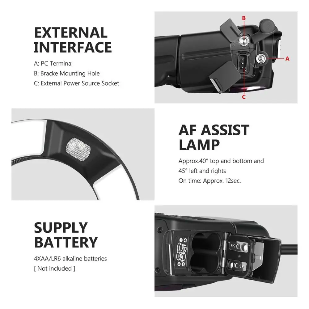 Макрокольцо Neewer TTL Flash светильник AF вспомогательная лампа для Canon E TTL/TTL EOS5D