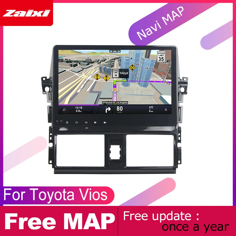 ZaiXi для Toyota Vios Yaris 2013-2015 Автомобильная Мультимедийная система Android 2 DIN