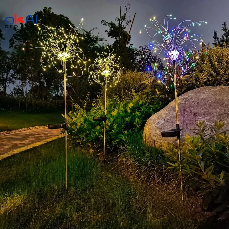 

Solar Light Outdoor Fireworks Shape Lights with 120LED Garden Lights Pathway Fairy LED Suit for Garden Fence Patio Garage.