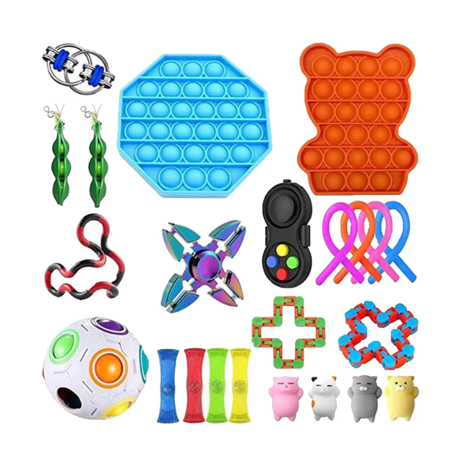 

HOT Fidget Toys Sensory Toy Set Antistress Relief Autism Anxiety Anti Stress Bubble For Kids Adults Among Us