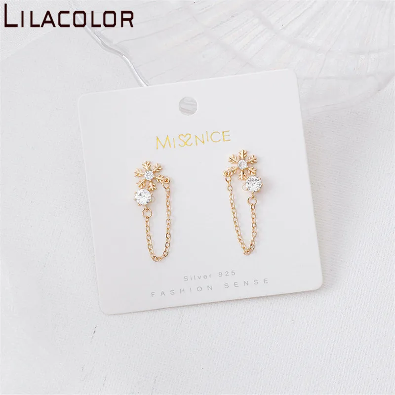 Lila цветные женские серьги-капли в виде снежного цветка S925 серебряные шпильки