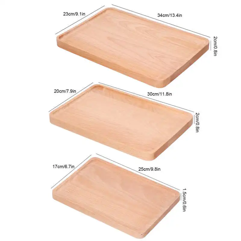 Деревянный сервировочный поднос Современная прямоугольная прочная элегантная