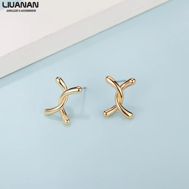 

Geometric Stud Earrings Set Gold Plated Earrings Small X Female Girl Earrings Fashion Jewelry Fashion Accessories Gift For Girl