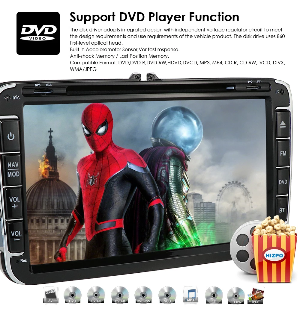 2 din " автомобильный DVD Радио мультимедийный плеер для VW/Skoda/Octavia/Fabia/Rapid/Yeti/Seat/Leon gps навигация автомобильный аудио стерео USB CAM