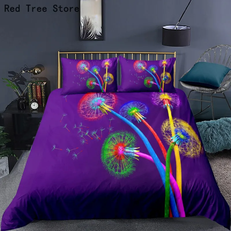 Одуванчик растения пододеяльник 3d печать роскошный цветочный Комплект