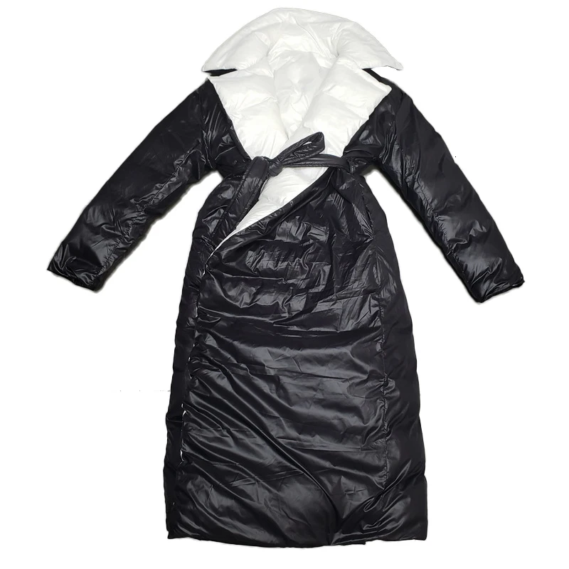 WOMENGAGAWomen парка бандажная одежда с обеих сторон зимние пальто для женщин черный
