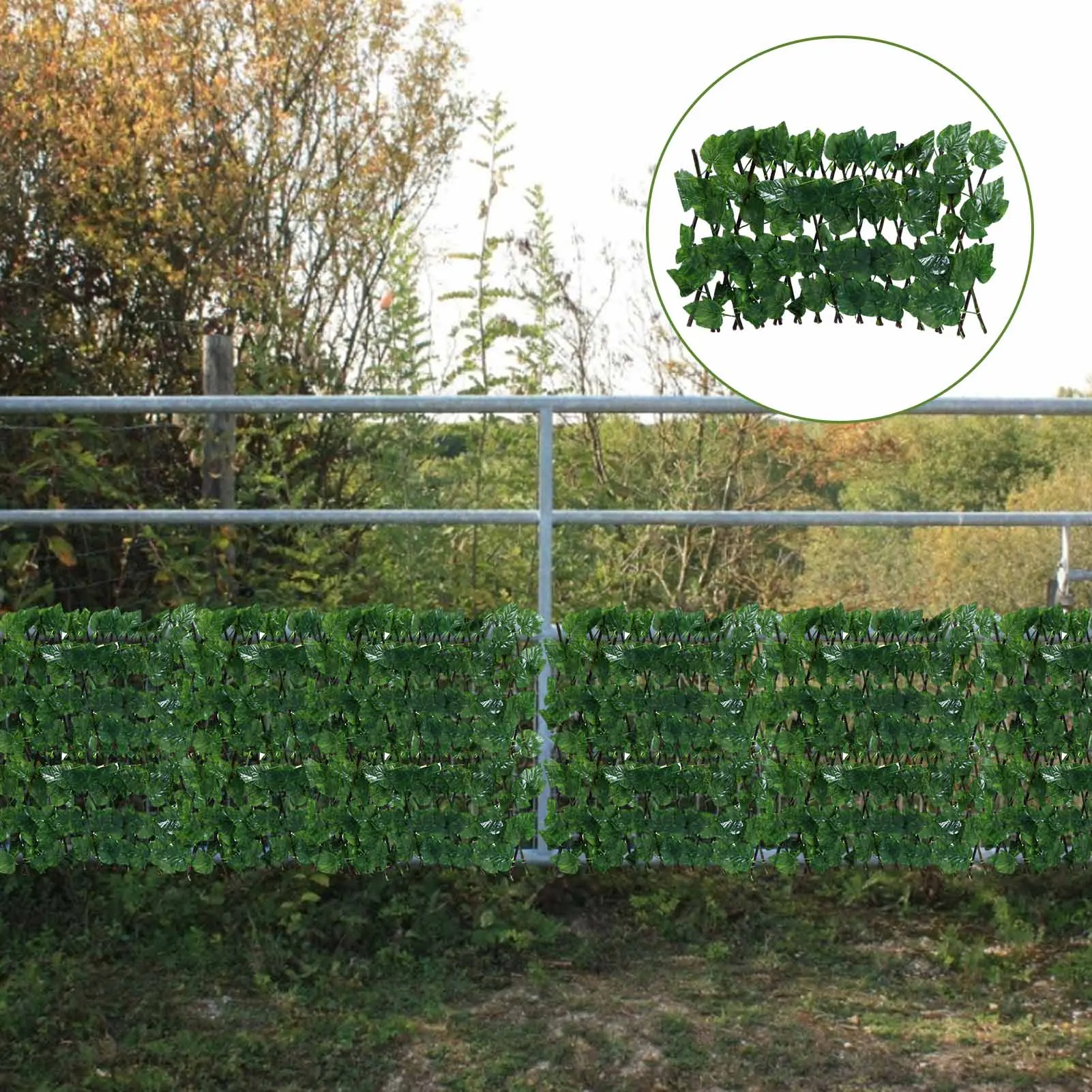 

Fence Privacy Screen Expandable Faux Plant Leaf Fencing Panel Artificial Garden Plant Fence Backyard Home Decor Greenery Walls