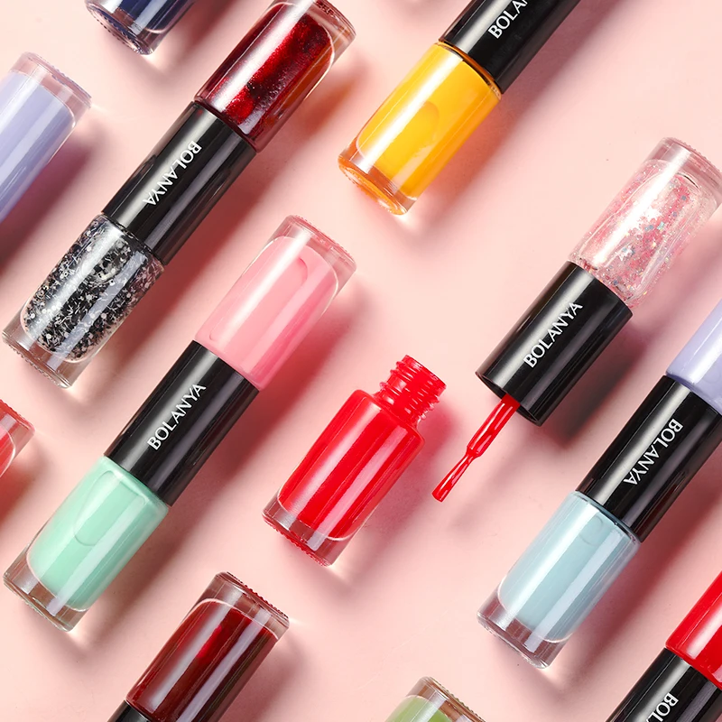 

BOLANYA уникальный двухсторонний двухцветный лак для ногтей без выпечки Быстросохнущий долговечный