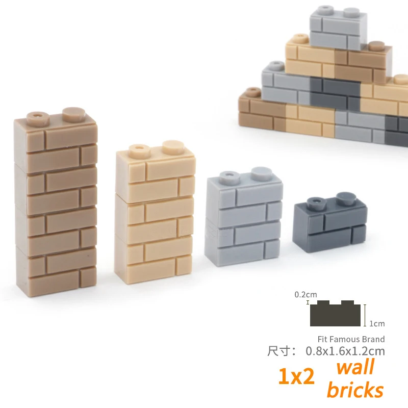 400pcs DIY Building Blocks Wall Figures Bricks 1x2 Dots Educational Creative Toys for Children Size Compatible With 98283
